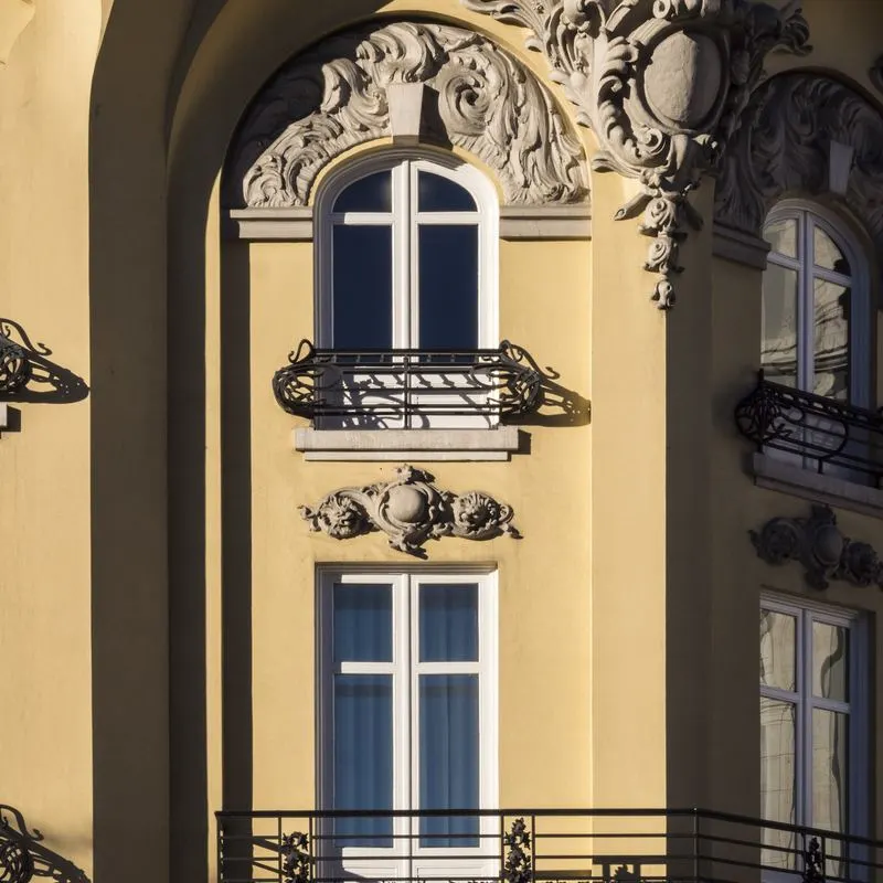 República 23 — Art Nouveau façade detail, Avenida da República, Lisbon